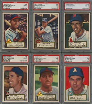 1952 Topps "1st Series - Black Backs" PSA NM 7 Collection (57 Different)